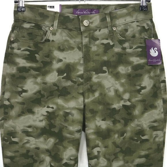 Gloria Vanderbilt Comfort Curvy Skinny Jeans‎ Willow Green Camo 10 - Picture 5 of 10